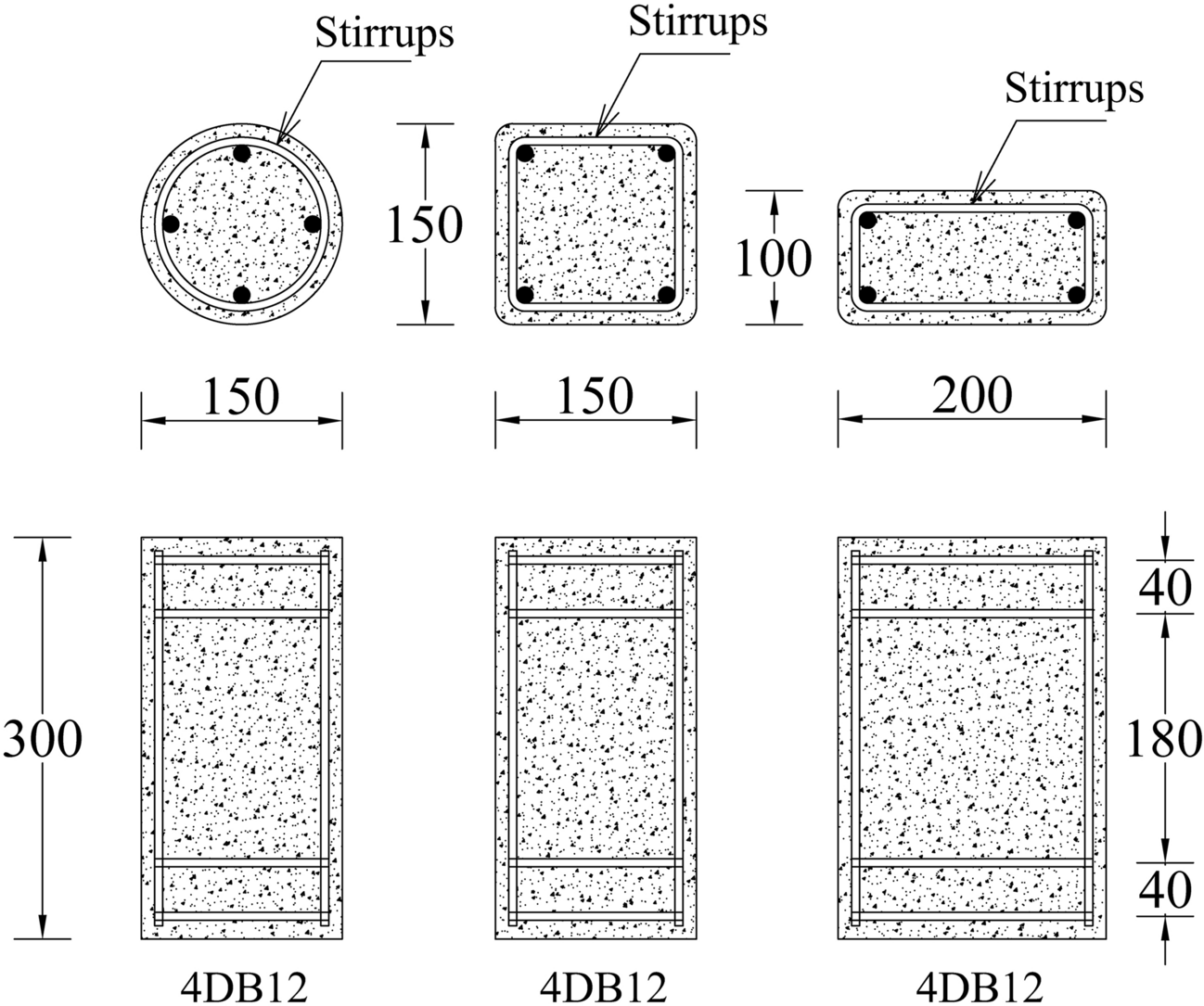 Stress And Strain Relations Of RC Circular Square And Rectangular Columns Externally Wrapped With Fiber Ropes Scientific Reports