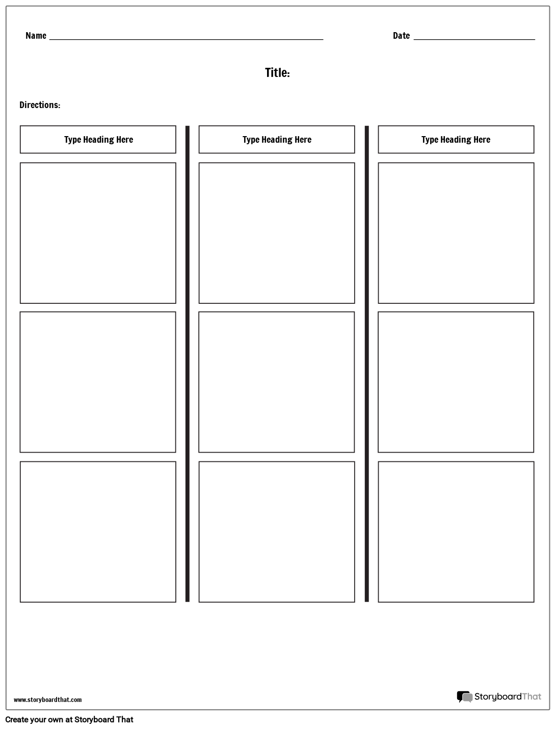 T Chart Practice Worksheet With Simple 3 Columns