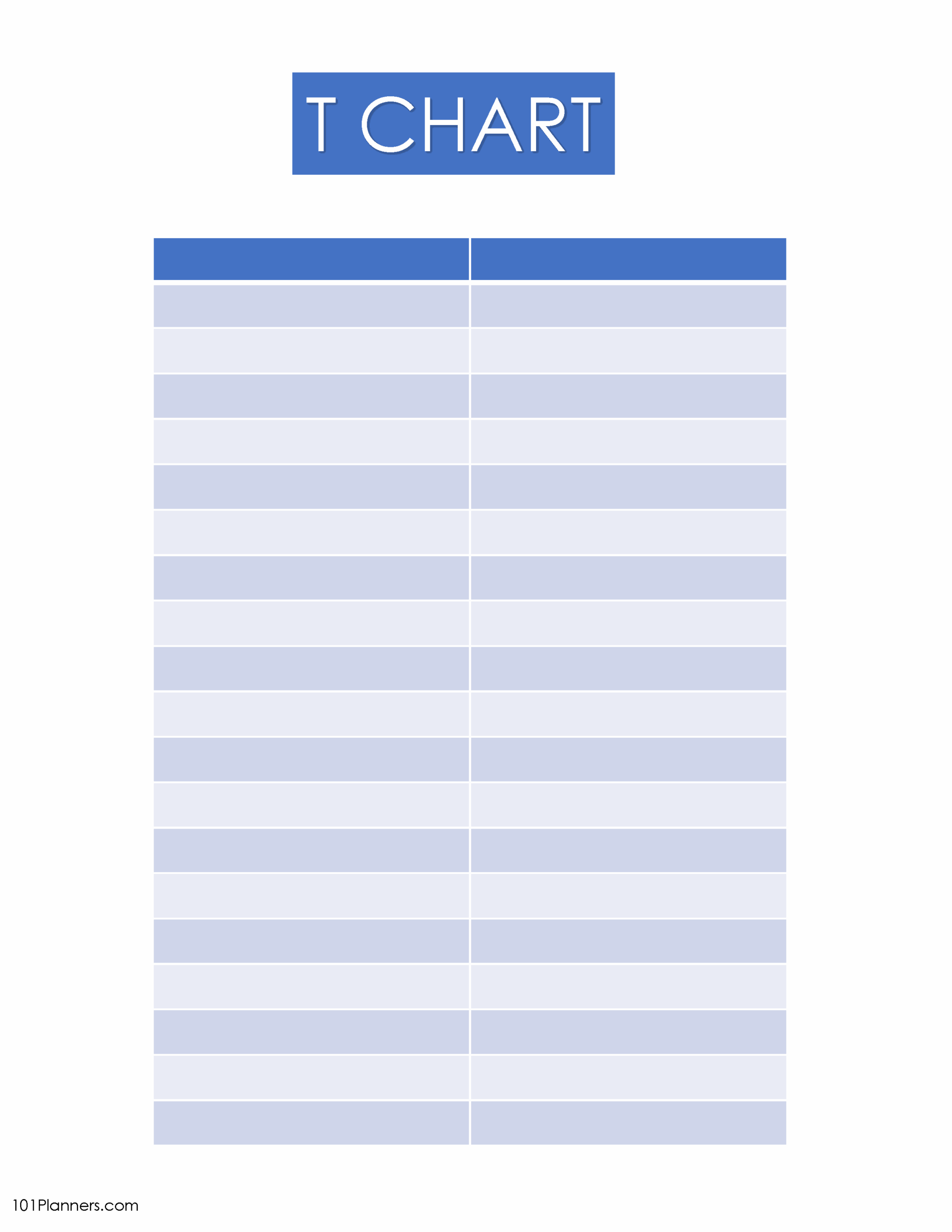 Printable 5 Column Chart