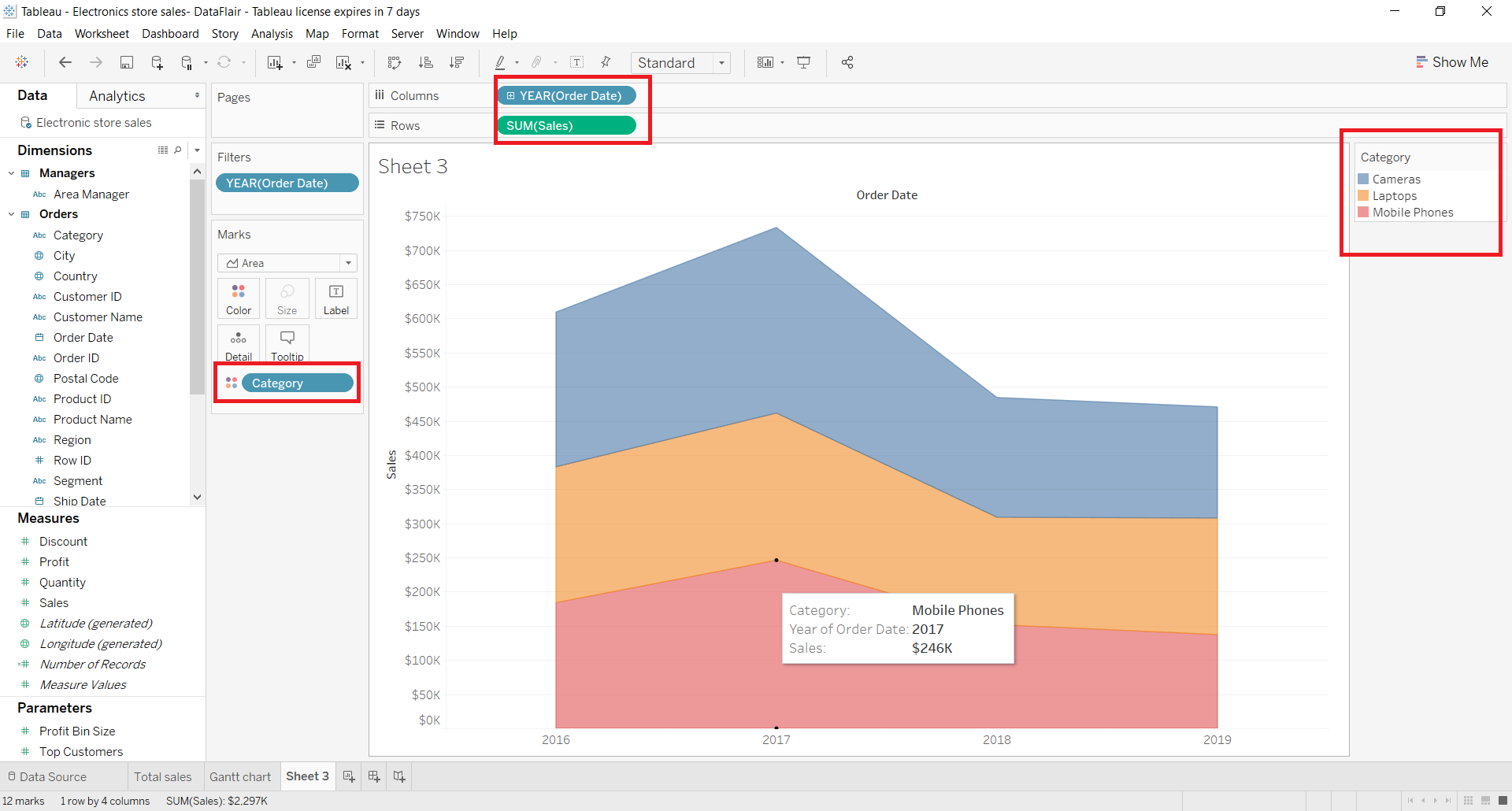 Tableau Area Chart A Guide To Create Your First Area Chart 