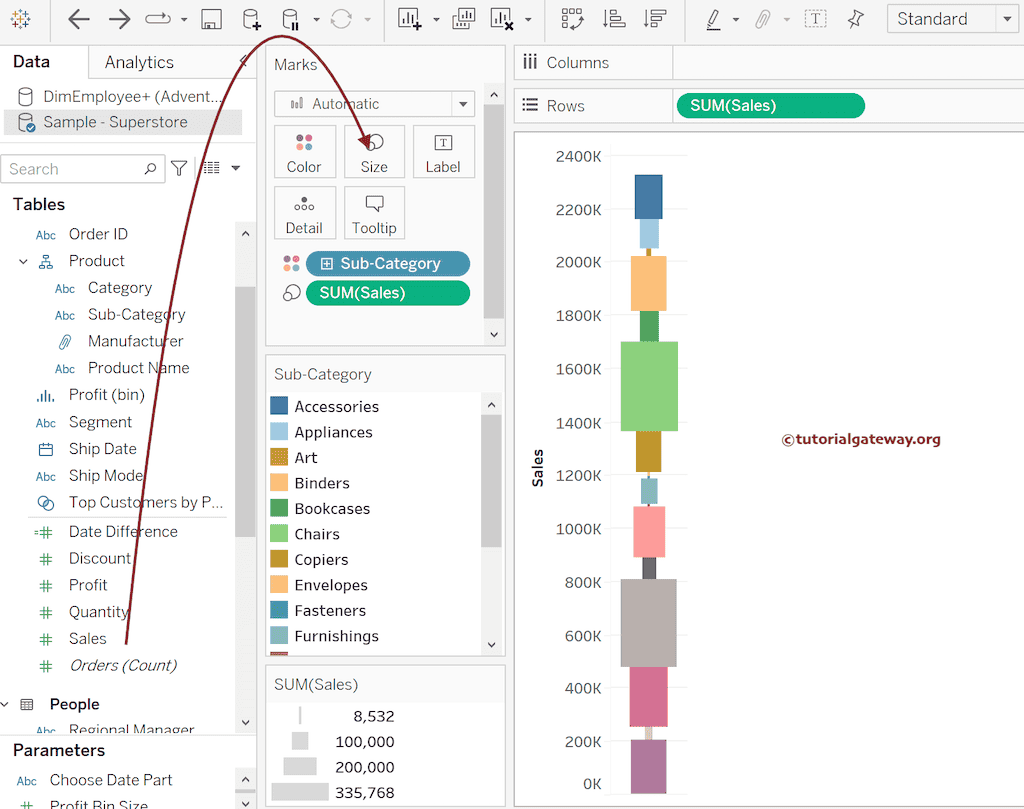 Tableau Pyramid Chart
