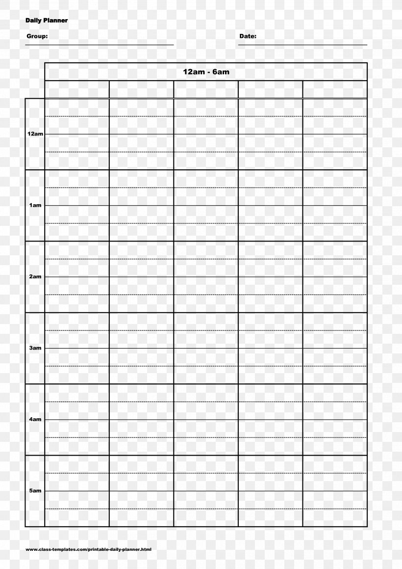 Blank 8 Column Chart Printable