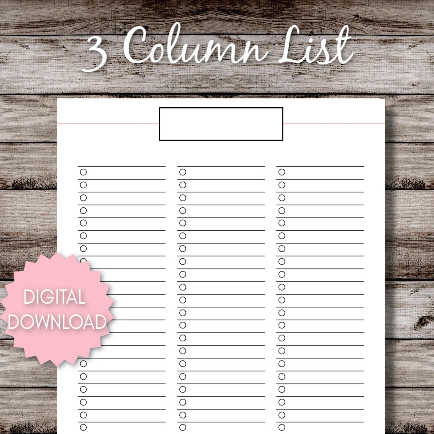 Three Column To Do List Printable