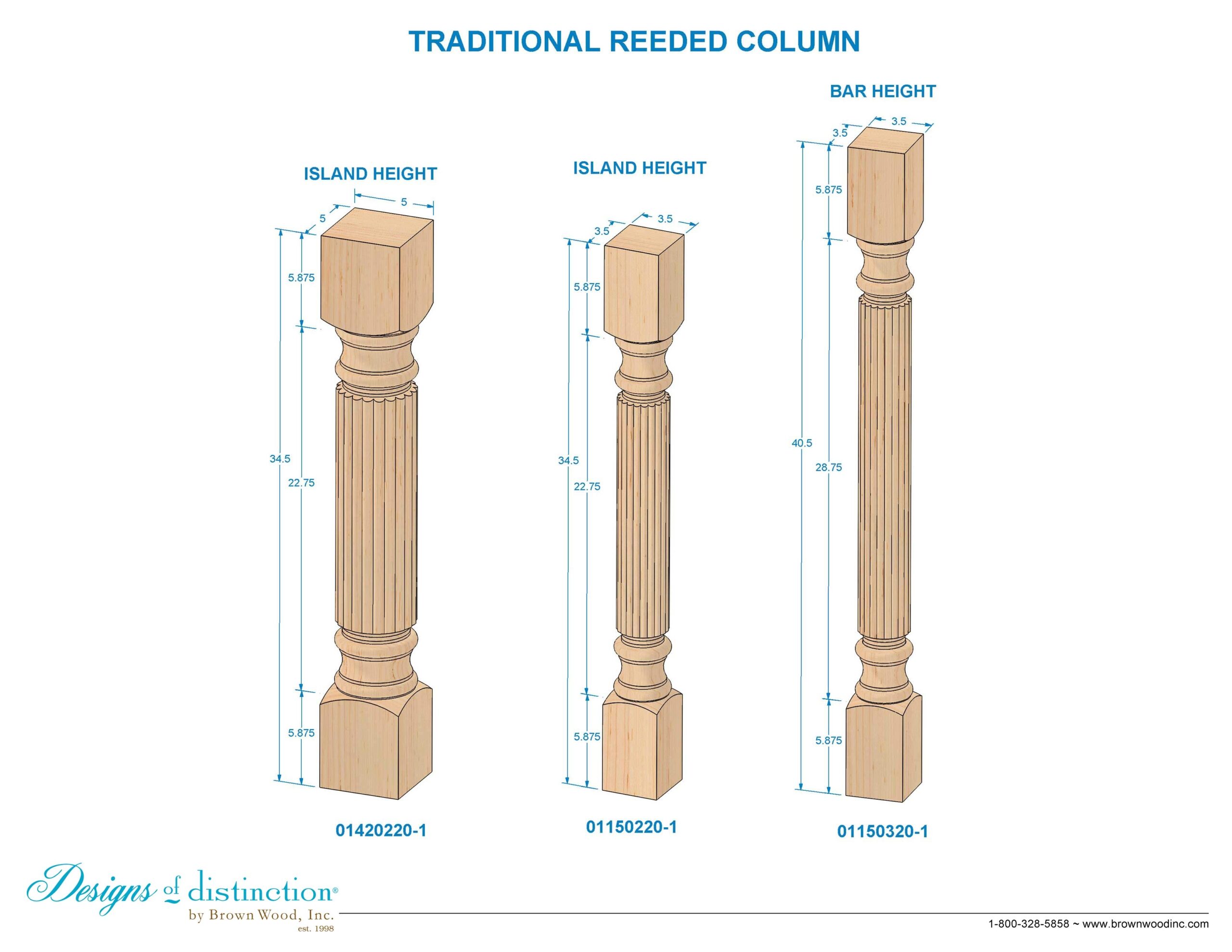 Traditional Reeded Columns Cabinet U0026 Furniture Components Designs Of Distinction