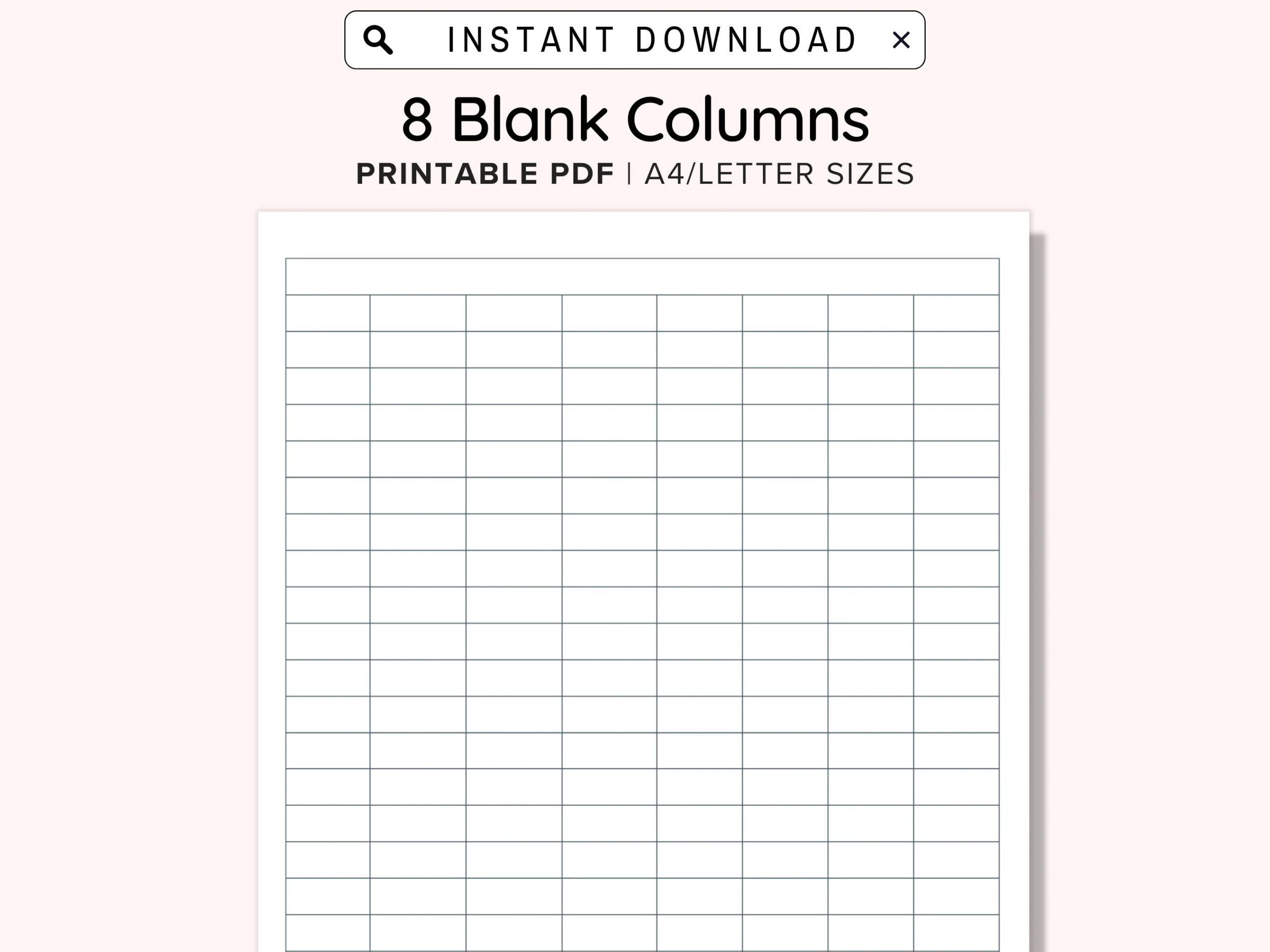 2 Column Chart Custumize Blank Template