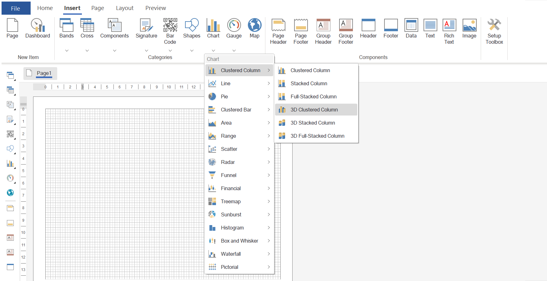 3d Clustered Column Chart