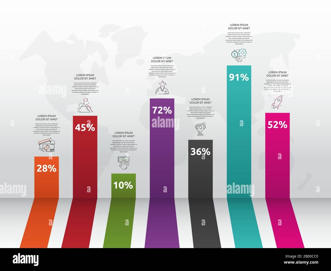Vector Column Chart Infographics Business Concept With 7 Options Seven Steps For Graph Diagrams Slideshow Stock Vector Image U0026 Art Alamy