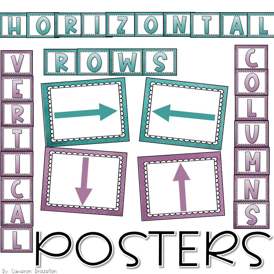 Vertical And Horizontal Rows U0026 Columns Math Posters Anchor Charts 