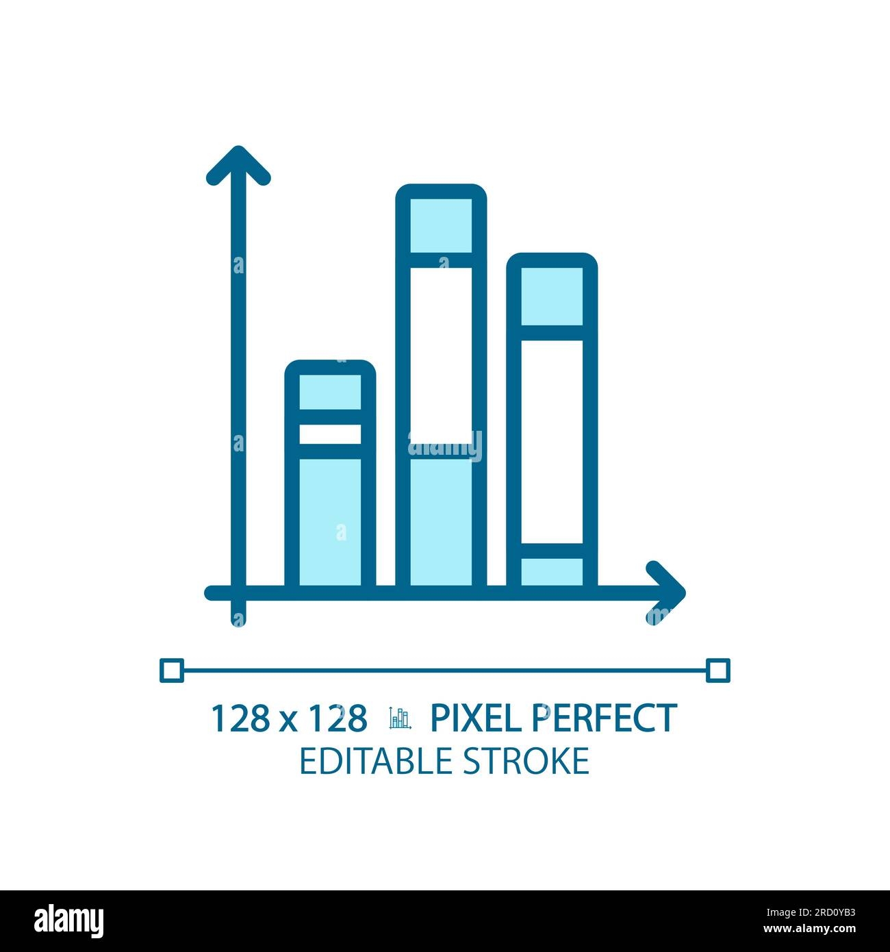 Vertical Stacked Column Chart Light Blue Icon Stock Vector Image U0026 Art Alamy