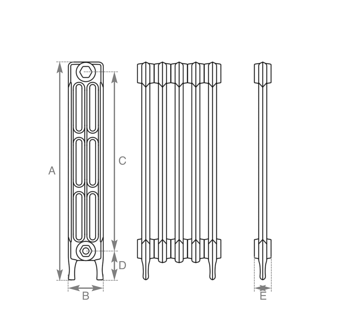 Victorian 3 Column Cast Iron Radiators Carron