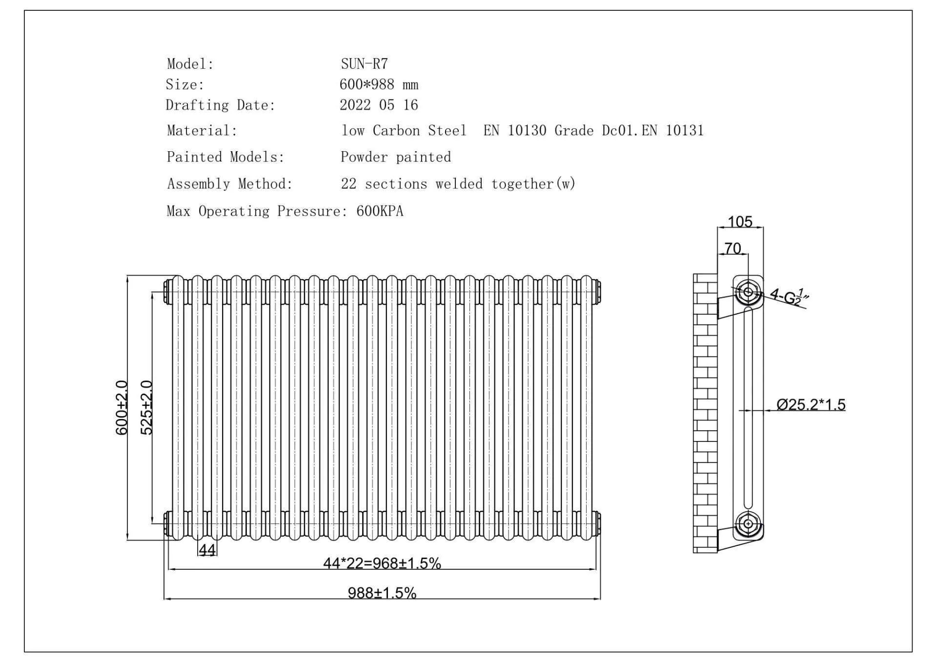 White Cast Iron Radiator Horizontal Lincs Radiators Direct