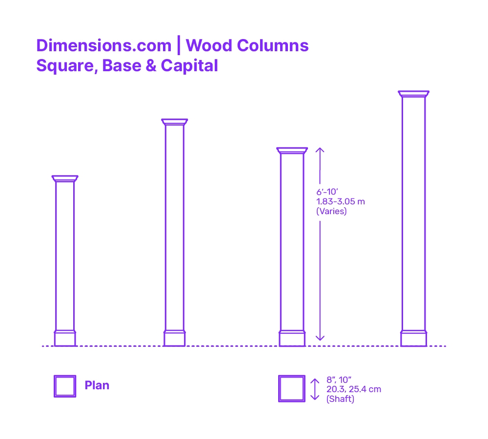 Wood Column Round Solid Dimensions U0026 Drawings Dimensions